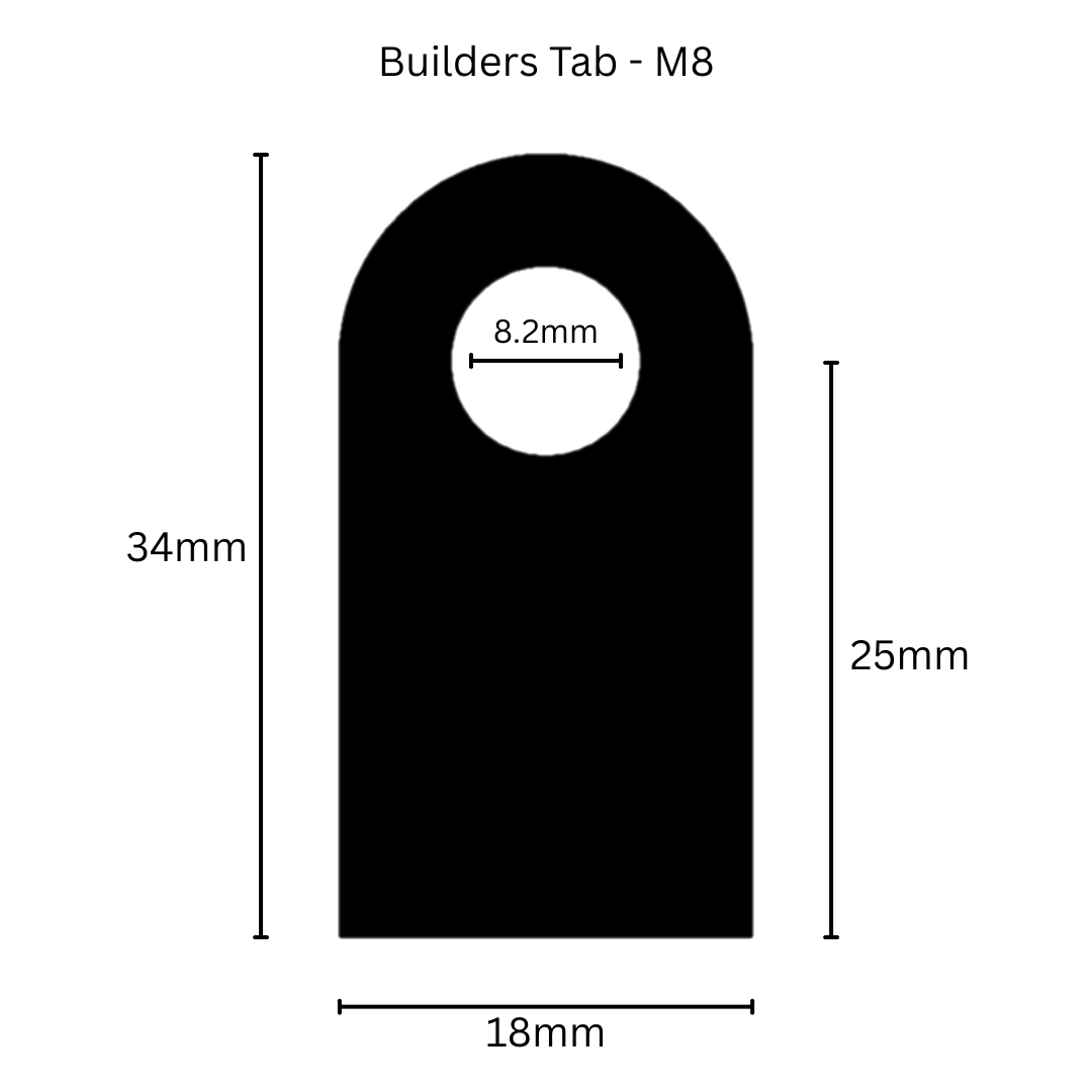 Motorcycle Builders Tab - M8 (Weld On, 5 Pcs.)